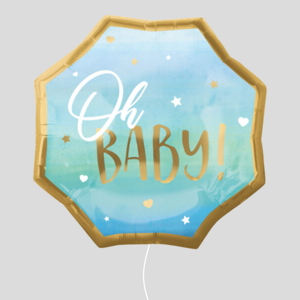 22" 'Oh Baby' Medium Foil Balloon (Blue)