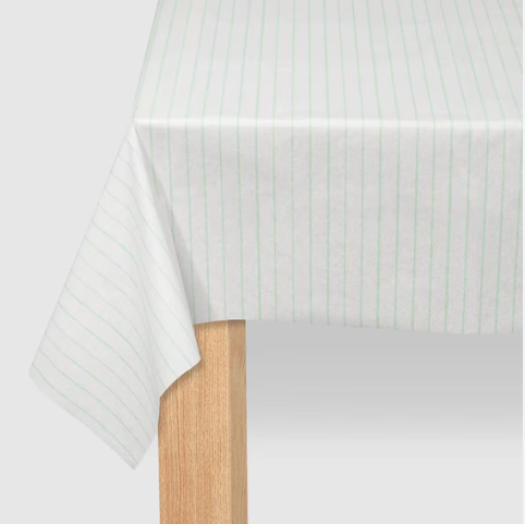 'Pinstripe Pale Mint' Paper Party Tablecloth