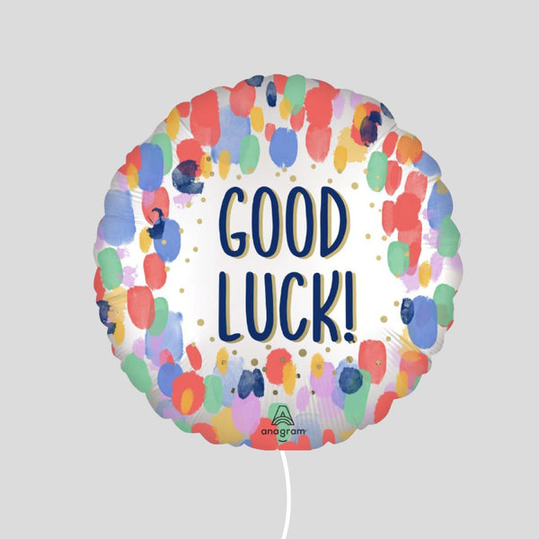 17" Colorful Dots 'Good Luck' STANDARD FOIL BALLOON