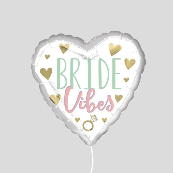 17" 'Bride Vibes' Heart Standard Foil Balloon