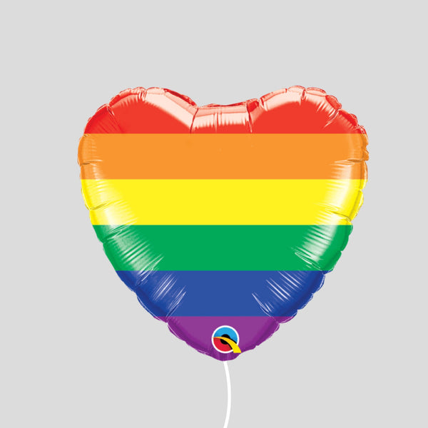 18" Rainbow Heart Foil Balloons