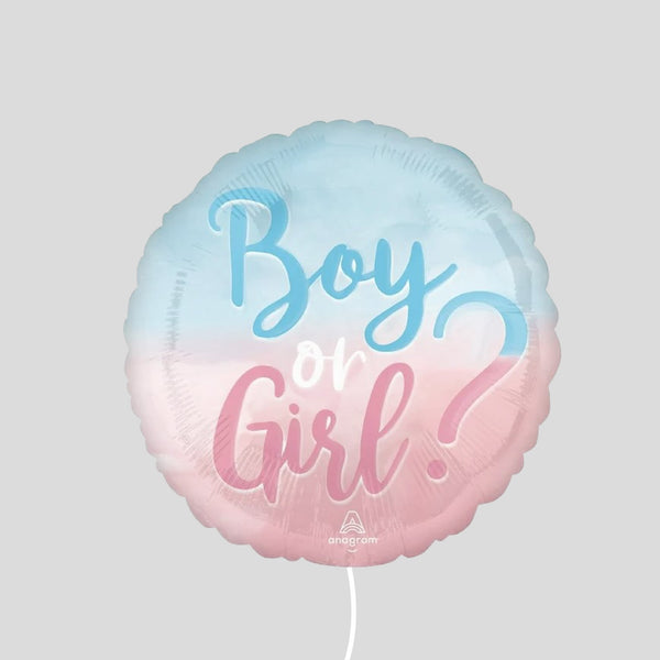 17" 'Boy or Girl?' Gender Reveal Ombre Standard Foil Balloon (Copy)