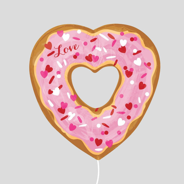 26" Heart Shaped Donut Medium Foil Balloon