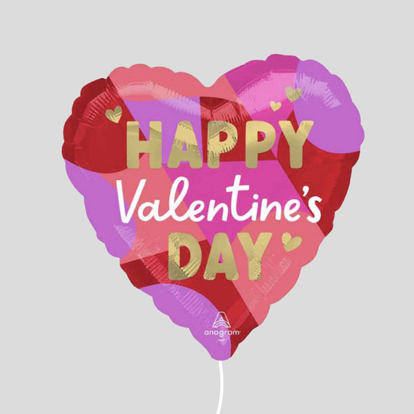 17" "Happy Valentine's Day" Blocking Brights Heart Foil Balloon