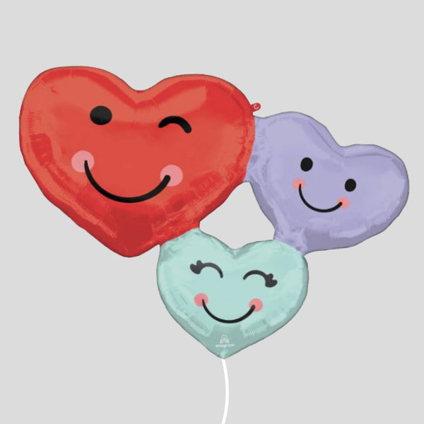 33" SuperShape Cute Heart Trio - Medium Foil Balloon