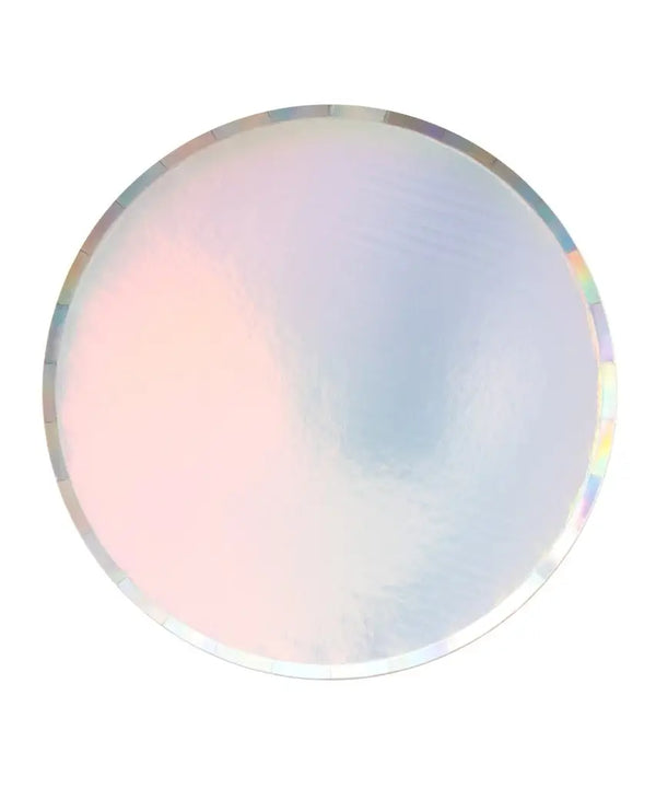 Low Rim Iridescent Large Paper Party Plates