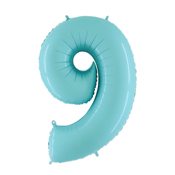 34" Number 9 Baby Blue Oaktree Foil Balloon