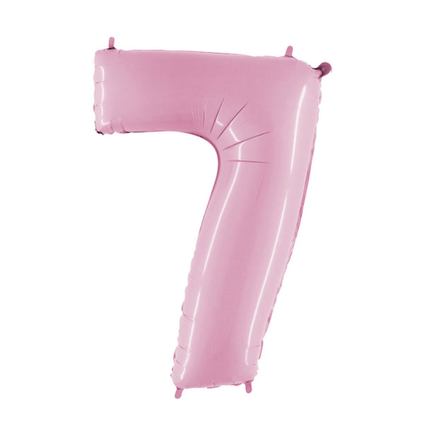 34" Number 7 Baby Pink Oaktree Foil Balloon