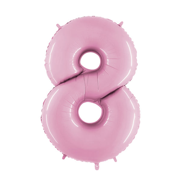 34" Number 8 Baby Pink Oaktree Foil Balloon