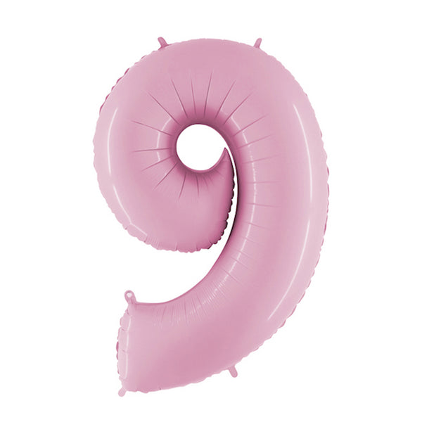 34" Number 9 Baby Pink Oaktree Foil Balloon