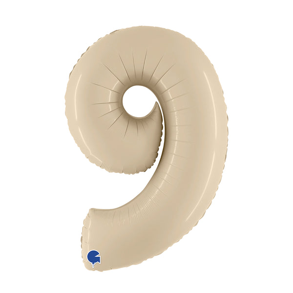 34" Number 9 Beige Oaktree Foil Balloon