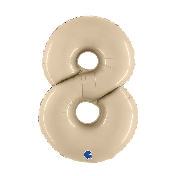 34" Number 8 Beige Oaktree Foil Balloon