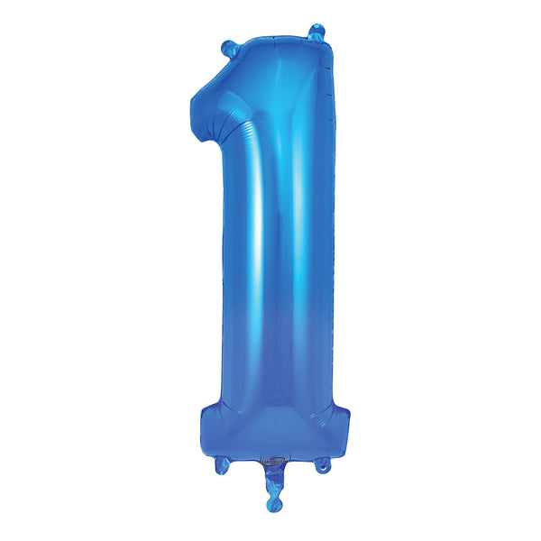 34" Number 1 Blue Oaktree Foil Balloon