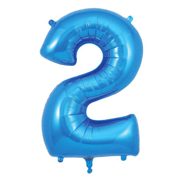 34" Number 2 Blue Oaktree Foil Balloon