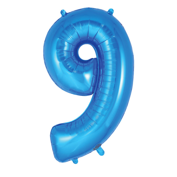 34" Number 9 Blue Oaktree Foil Balloon