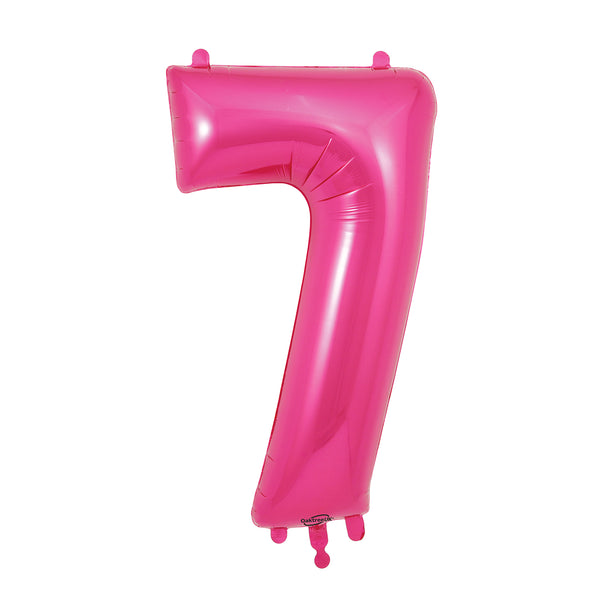 34" Number 7 Fuschia Oaktree Foil Balloon