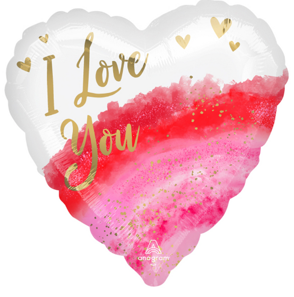 Heart Foil Balloons Geode Watercolour Love