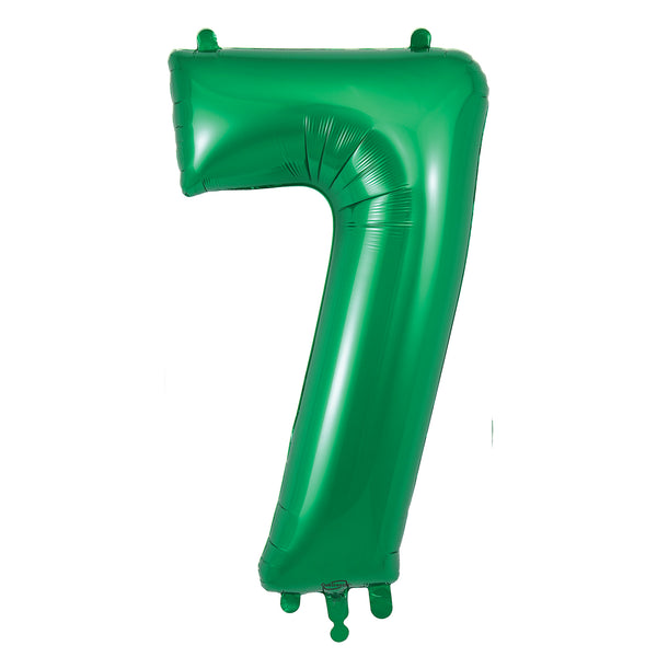 34" Number 7 Green Oaktree Foil Balloon