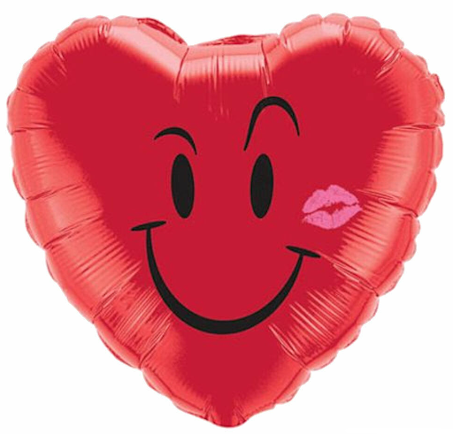 Heart Foil Balloons I Love You Fiesty Smiley