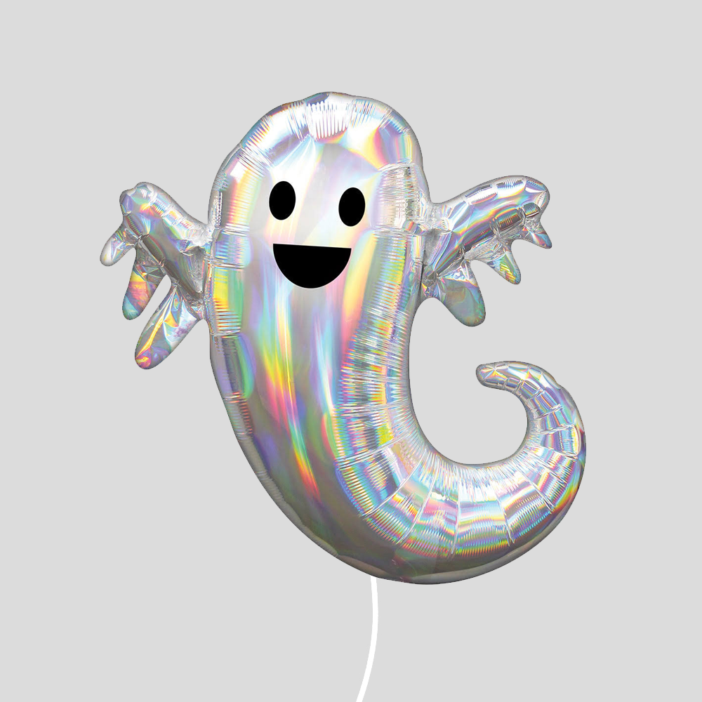 'Holographic Iridescent Ghost' Medium Foil Balloon – Unbox Your Party ...