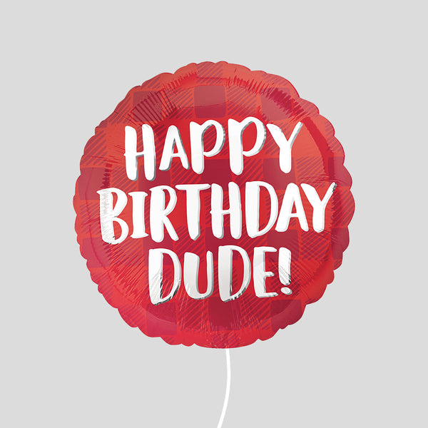 17" 'Happy Birthday Dude' Standard Foil Balloon