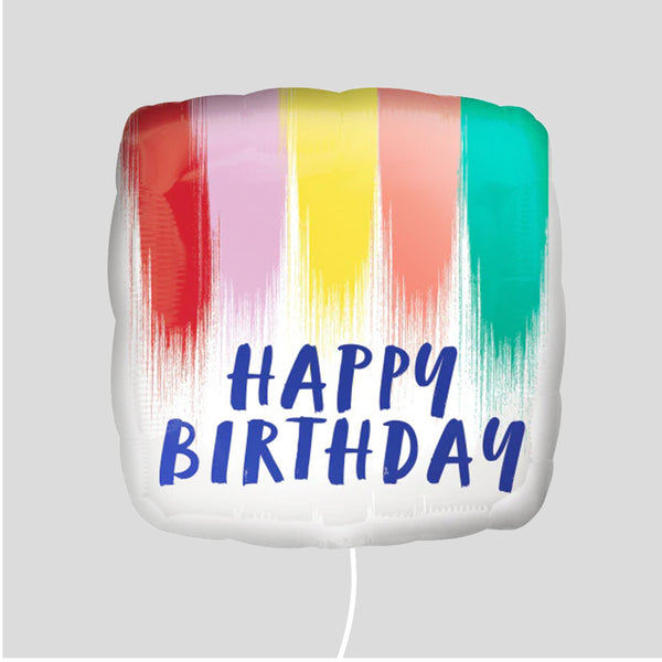 17" 'Happy Birthday Paint Streaks' Standard Foil Balloon