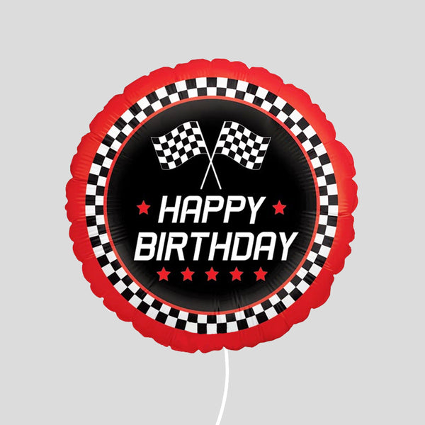 18" 'Happy Birthday Racer' Standard Foil Balloon